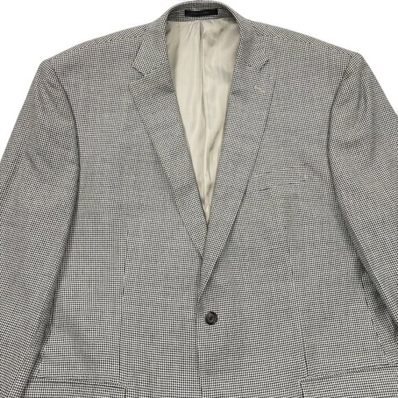 Ralph Lauren Silk Wool Men's 48 Long Houndstooth Blazer Jacket Sports Coat 48L - Picture 2 of 11